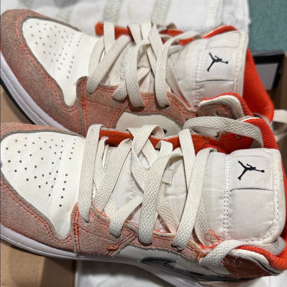 Jordan Kids' Cream and Orange Sneakers